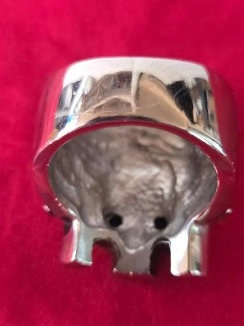 Native American Chief Skull Ring Size 14, CZ Eyes, Indian Head Skull Ring Mens